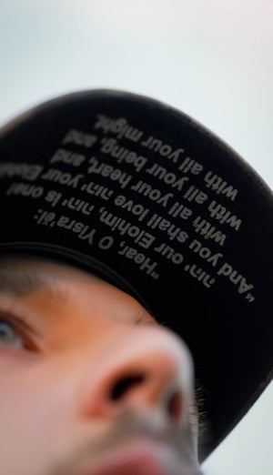 Leather Patch Shema Hat - Black